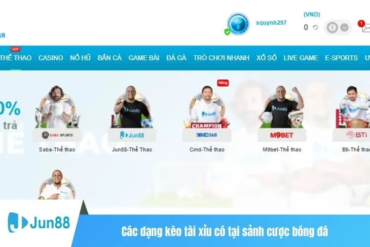 Các dạng kèo tài xỉu có tại sảnh cược bóng đá