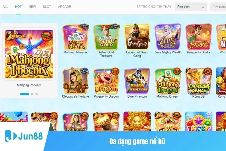 Đa dạng game nổ hũ