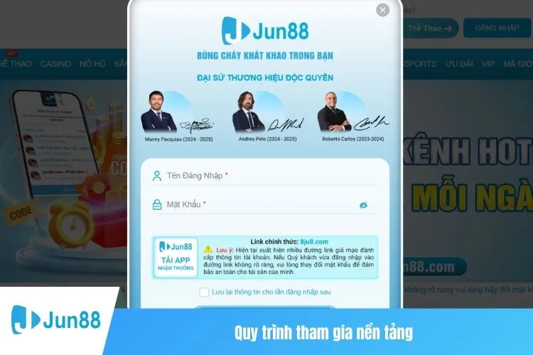 Quy trình tham gia nền tảng