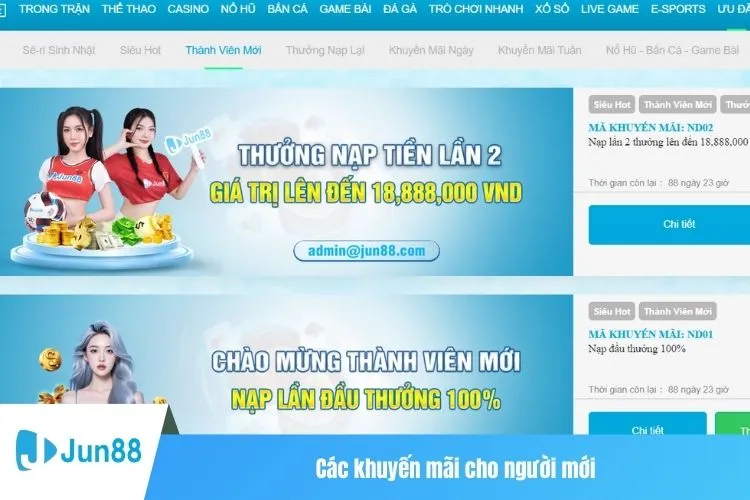 Các khuyến mãi cho người mới