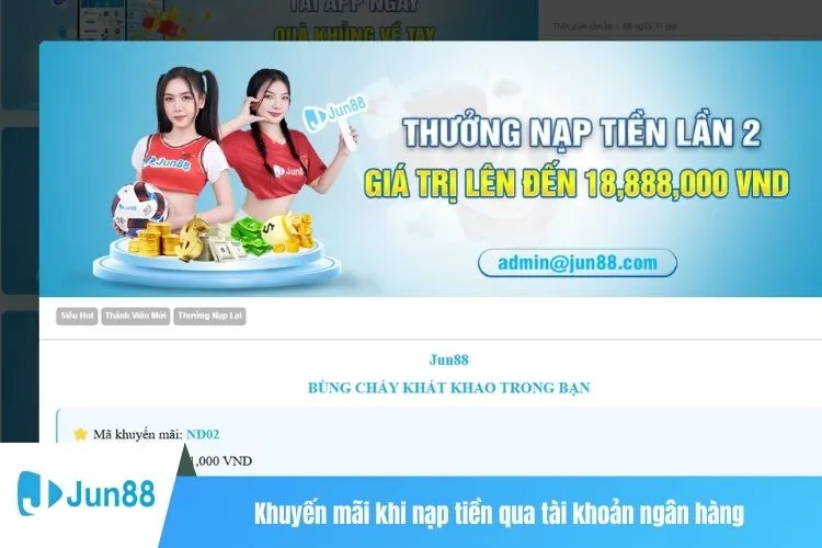 Khuyến mãi khi nạp tiền qua tài khoản ngân hàng