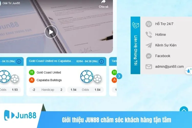 Giới thiệu JUN88 chăm sóc khách hàng tận tâm